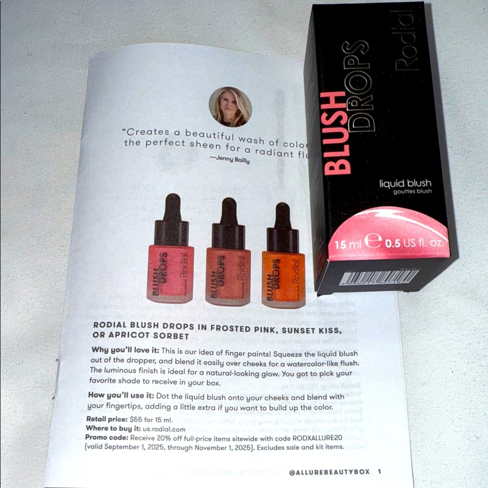 Rodial Blush Drops Trio - frosted pink. .5 FL. Oz